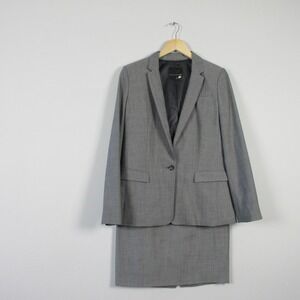 Banana Republic Skirt Suit Set 6 Grey Wool Blend Matching Career Office Work 736